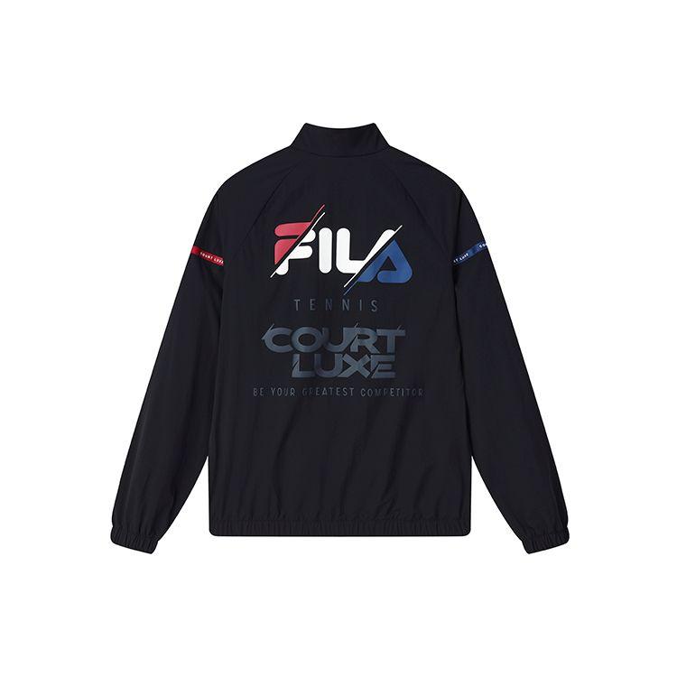 FILA Athletics Letter Logo Printed Color Block Sports Woven Jacket Men jackets Royal-Blue A11M133702F-NV M