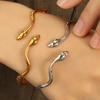 Spirit Snake Design Bracelet Girls Premium Sense Curve Bracelet Stainless Steel Opening Bracelet