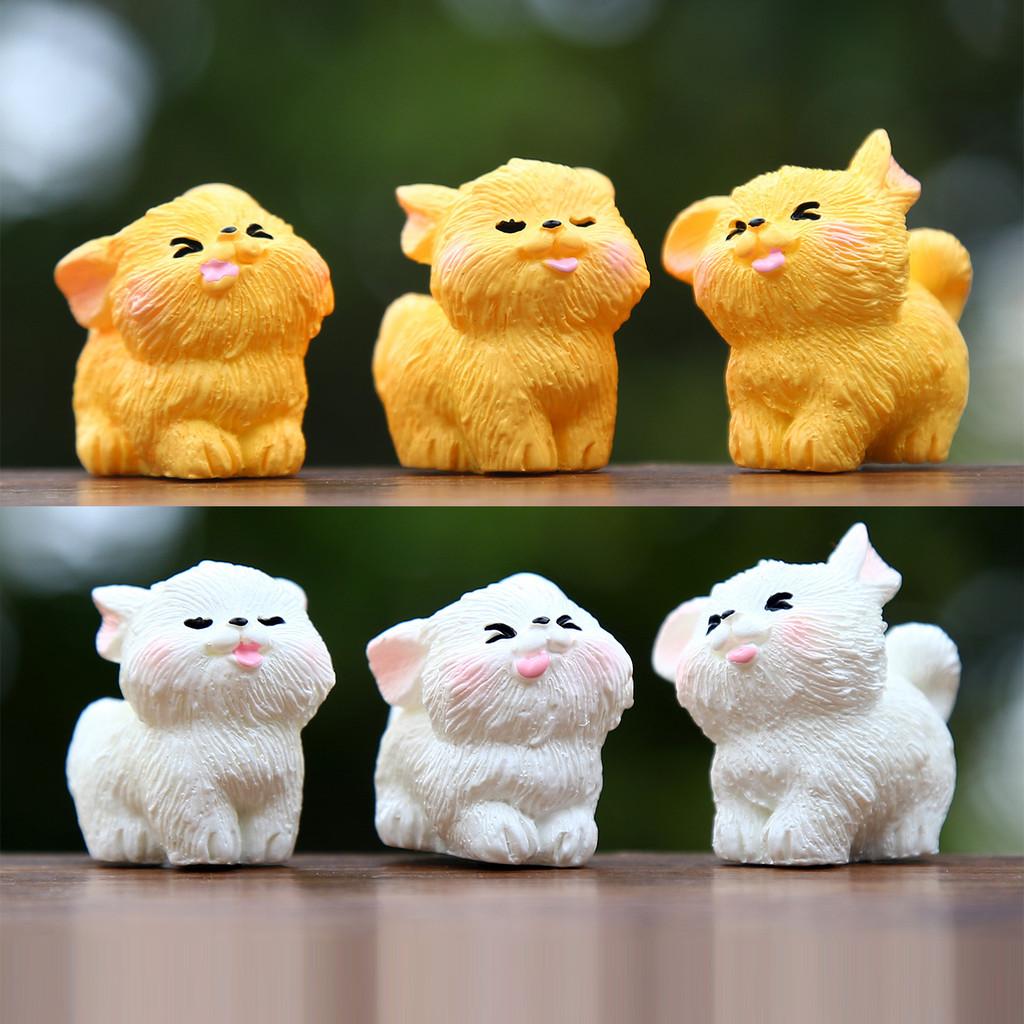 Cartoon Realistic Dog Miniature Model Resin Figure For Desk Car Decor