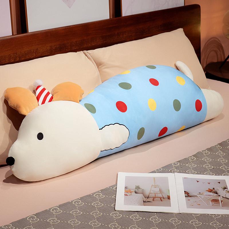 Puppy Soft Lazy Long Pillow With Pp Cotton Filling For Bed Sofa Kids Backrest