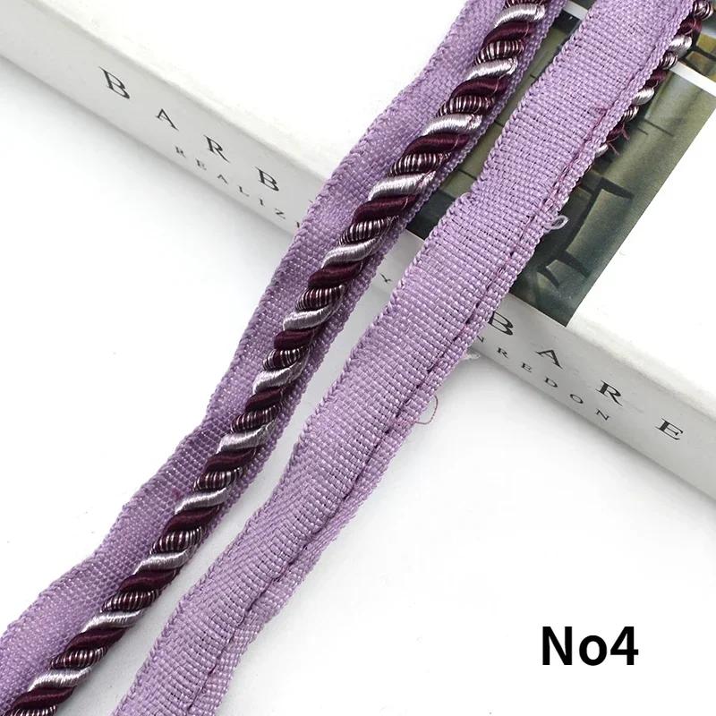 2/5/12M Meetee 6mm Two-color Lace Rope Trim Decorative Strap Webbing Cord for Sofa Curtain Sewing Handmade Material Accessories