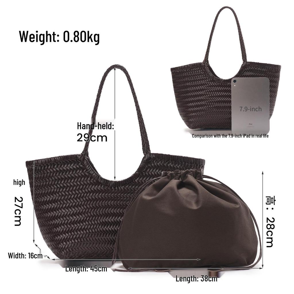 JOGUJOS Genuine Leather Retro Underarm Tote Bag for Women