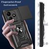 For Xiaomi Redmi Note 14 5G Case with Slide Camera Lid PC+TPU Kickstand Phone Cover