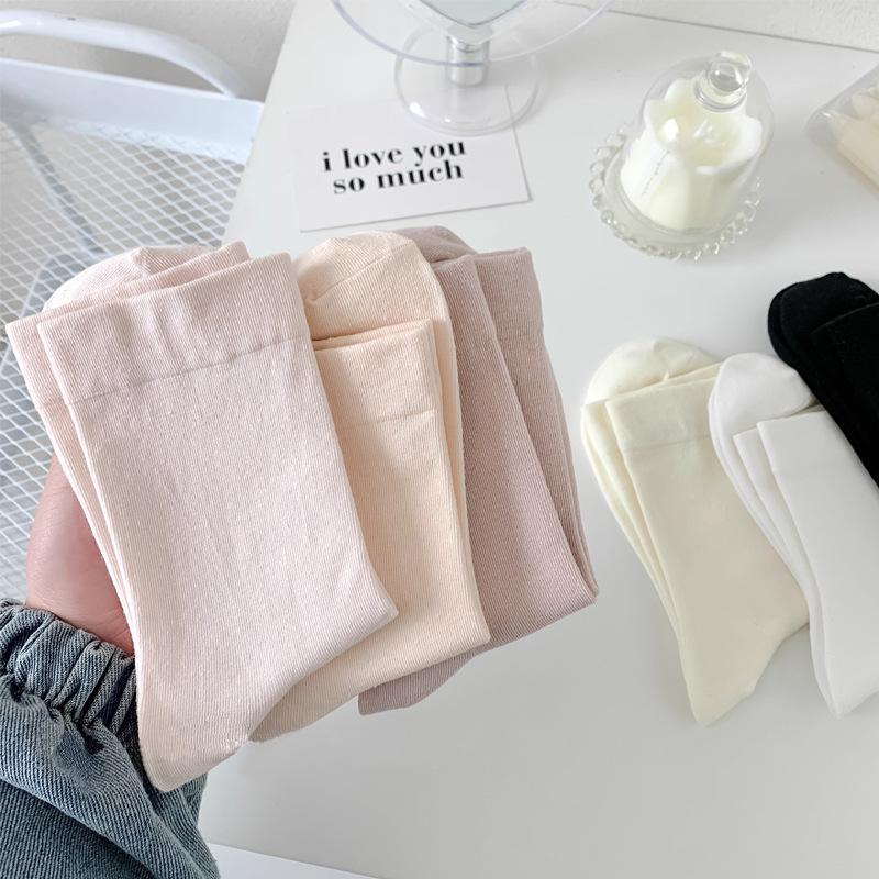 Women's Pure Cotton Seamless Socks - Antibacterial, Breathable, Non-slip, Loose Fit, Anti-pilling, Ideal for Spring & Autumn, Postpartum Comfort