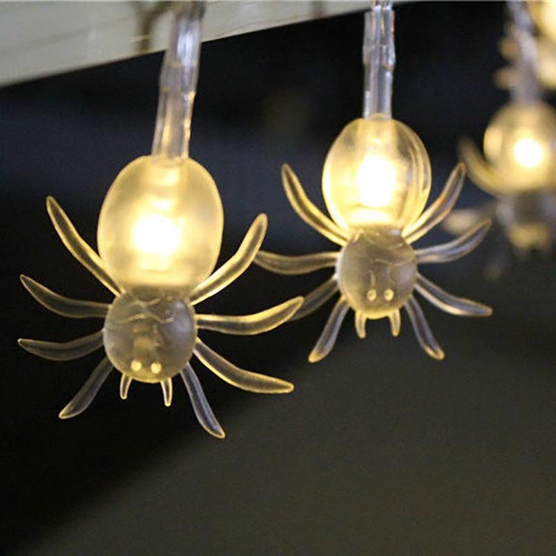 Halloween Party LED Purple Spider String Lights - Outdoor Decorative Atmosphere Lights