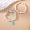 2pcs Cute Gummy Bear Bracelet for Women Handmade Stone Pearl Beaded Bracelets Girls Party Jewelry Gift