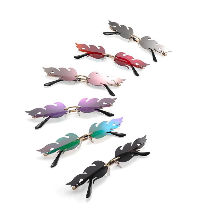 Women’s Trendy Frameless Flame Sunglasses – Stylish European & American Party Glasses