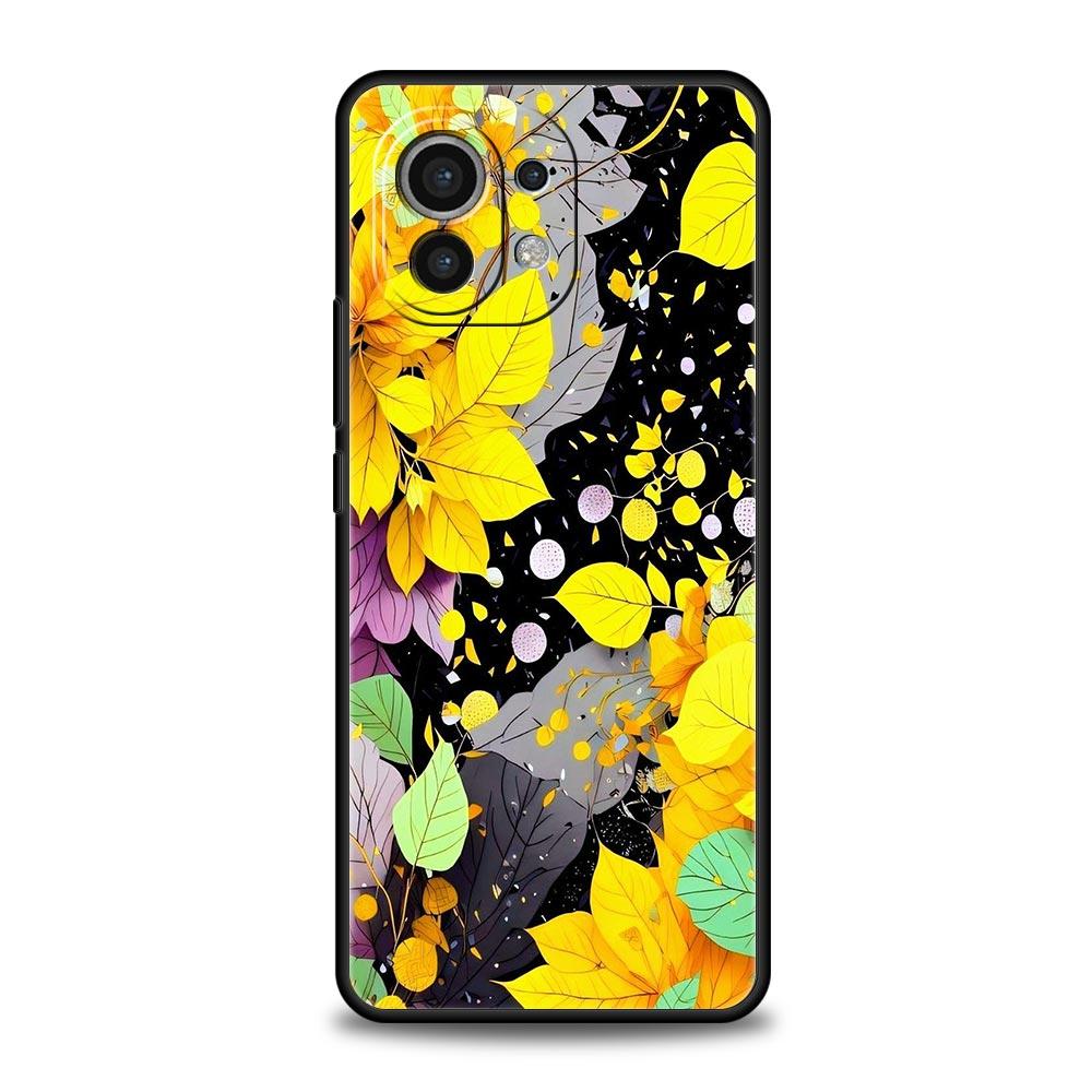 Abstract Plants Flower Phone Case Cover for Xiaomi Mi 17 15 14 13 12 11 Ultra 15T 14T 13T 12T 11T Pro Lite 5G Soft TPU Shell Bag