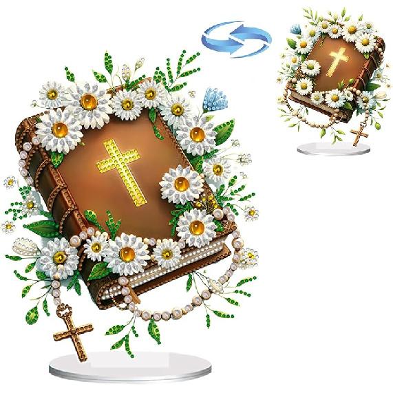 BAYUNOE DIY Diamond Art Painting Desktop Ornament Easter Handmade Double-Sided Pattern Diamond Art Decorated Tabletop Ornaments Single Sided Diamond