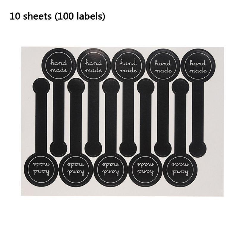 

Long Strip Handmade Stickers 100pcs Labels Gift Bag Box Sealing