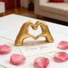 Valentinstag Herz Handornament Herzform Geste Harzstatue Skulptur Heim Büro Hochzeitsparty Romantische Dekoration