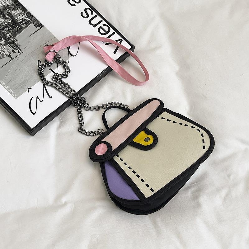 Two-dimensional animation girl heart cute cake bag summer new chain messenger bag light small bag woman