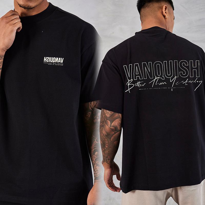 T-shirt de Fitness Grande Taille Vente Chaude Salle de Sport Course à Pied Sporttshirt Coton Unisexe Unisexe Été Marque de Luxe Rétro Manches Courtes Ample