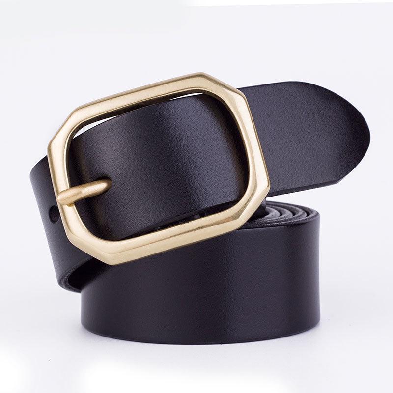 

Men S Pin Buckle Belt Copper Buckle Genuine Leather Men S Belt First Layer Cowhide Casual Pants Belt чёрный