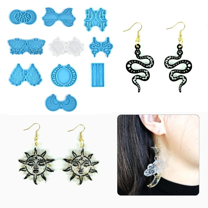 Silikon Ohrringformen Anhänger Epoxidharzform Epoxidharzformen DIY Schmuckherstellung Formen für Schmuckdekorationen