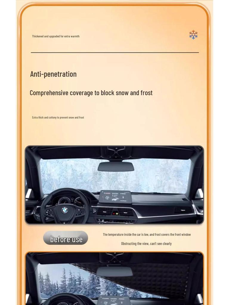 BMW 5/3 Series X1/X3/X5 Frostproof & Snowproof Front Windshield Cover