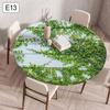 Texture Print Elastic Round Tablecloth 60/90/120cm Waterproof Oil Resistant Fabric Table Cover For Restaurant Kitchen Home Decor