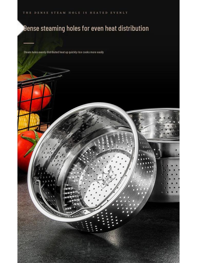 304 Stainless Steel Steaming Basket for Rice Cooker, Soup Separator, Water Bath Cooking Steamer, Household Steaming Rack