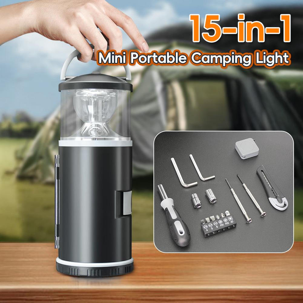 Multifunctional Emergency Repair Light with Tool Kit Outdoor Portable Lantern Fishing Gifts for Camping Fishing Hiking Lighting