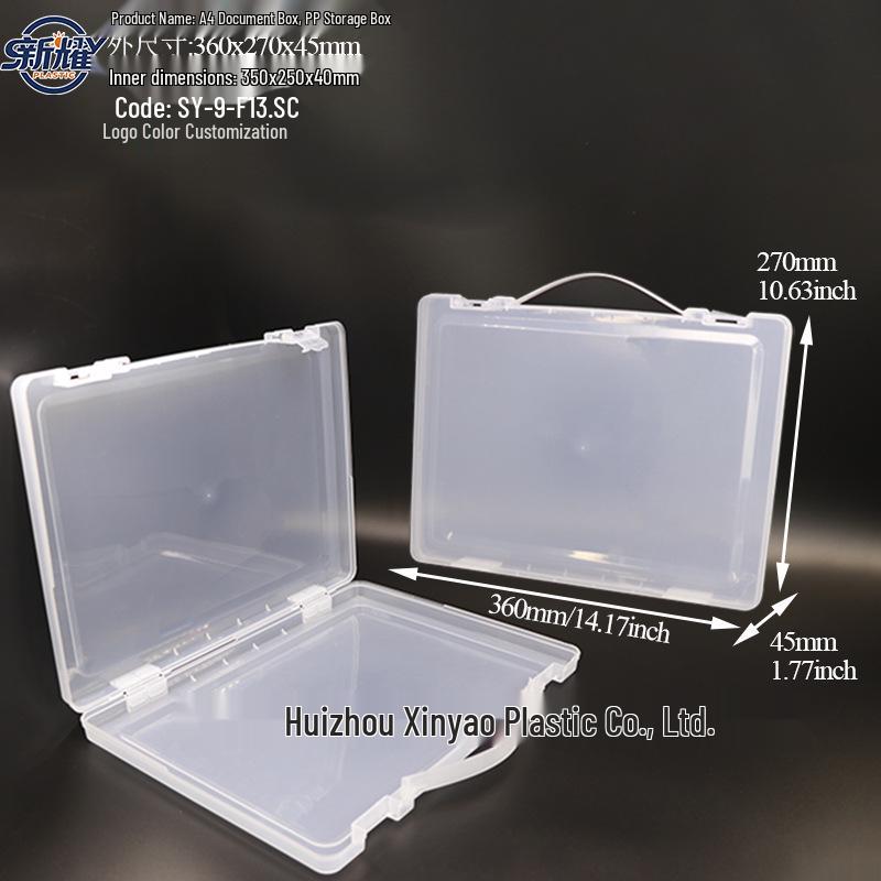 Large Capacity A4 File Box with Pen Slot & Clipboard for A5 Paper Storage