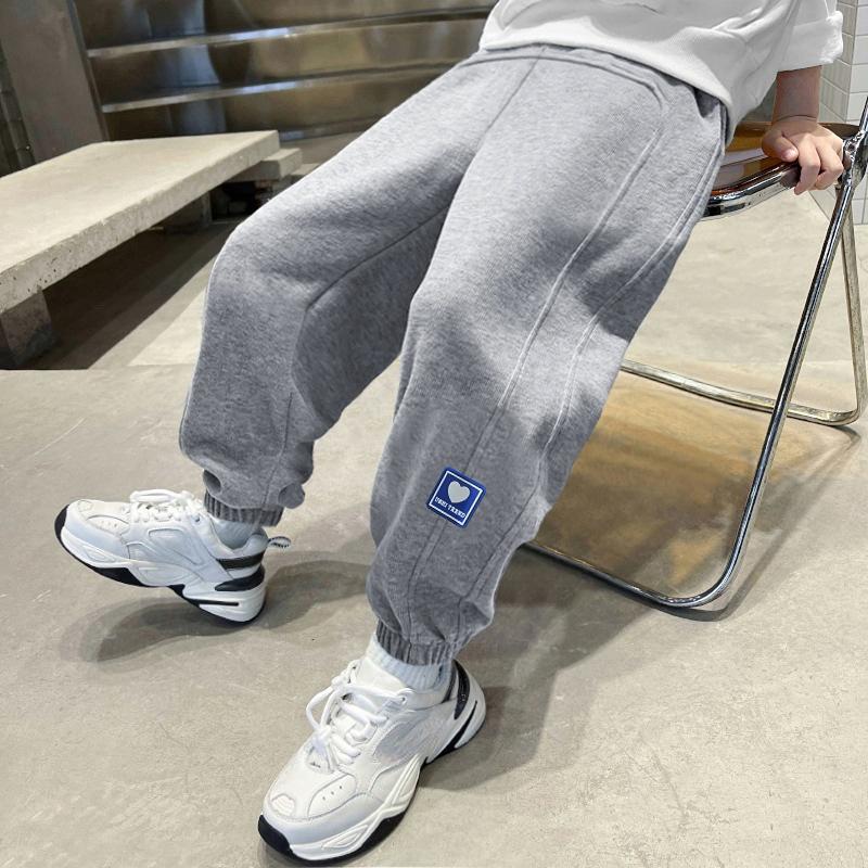 

Весенние и осенние Брюки для мальчиков Большие детские спортивные брюки Модели Весна Модные Повседневные Брюки охраны на средней талии