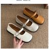 French Style with Skirt One-word Buckle with Mary Jane Single Shoes Women's 2025 Summer New Versatile Flat-bottomed Retro Evening Shoes