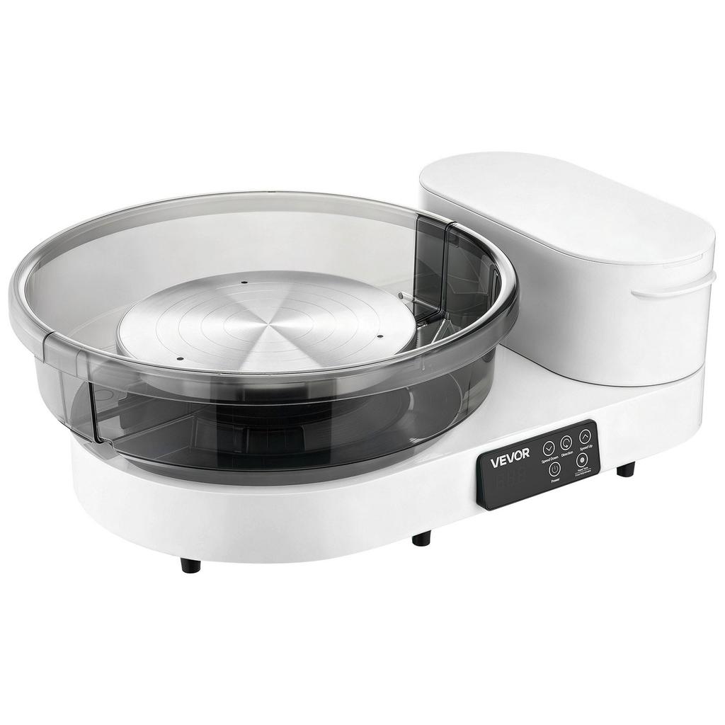 Pottery Wheel for Adults, 36 and 28 cm Turntables, 450W Electric Table Top Pottery Wheel with Foot Pedal, 30-300 RPM Adjustable Speed, Aluminum Body,