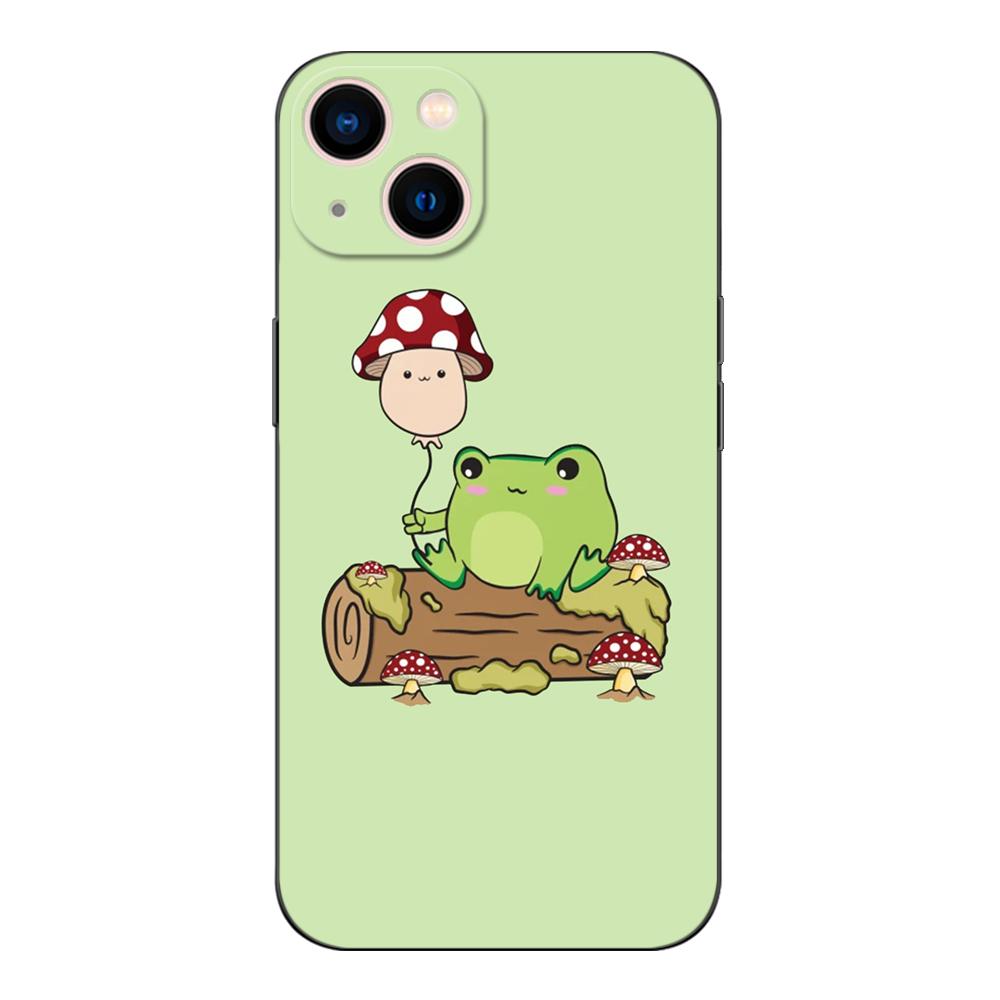 Black Tpu Case For OPPO A11S A15 A15S A16 A16S A16K A16E K3 K10 K9S ACE2 5G Kawaii Frog Mushroom