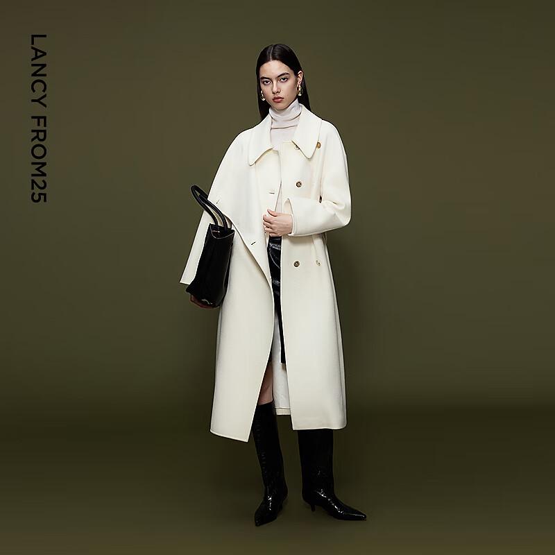 LANGZI Pure Wool Lapel Woolen Coat