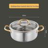 Wutuo Stainless Steel Divided Hot Pot with Glass Lid