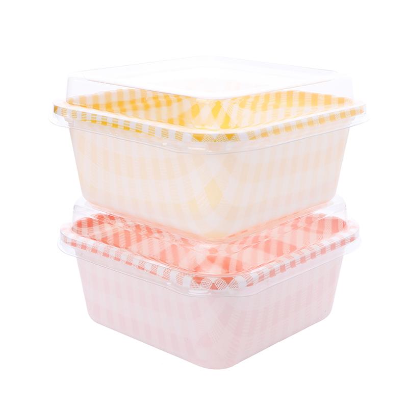 10 Stück Plastik Kuchen Mousse Dessertbecher Joghurt Lebensmittelbehälter mit klarem Deckel Melaleuca Mousse Gebäck Kuchenbox Verpackungsbox