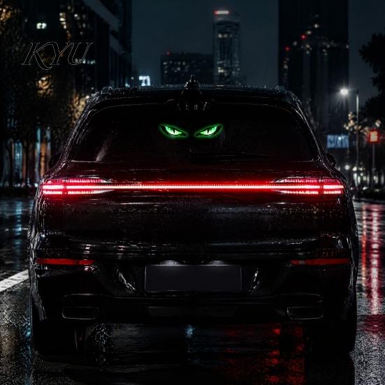 High Temperature Resistant Car Lamp Solar Demon Eye Window Light, Wireless LED Atmosphere Automotive Safety Warning System with Suction Cup