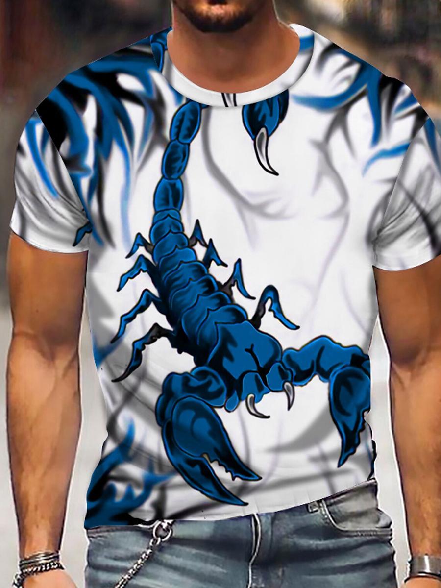 

Нова модна футболка з 3D-принтом із зображенням скорпіона, літня чоловіча велика футболка Harajuku Street, хіп-хоп, чоловіча футболка з коротким рукавом 6XL