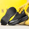 Platform Men's Leather Shoes Waterproof Anti Slip Chef Shoes Wear Resistant Men Casual Shoes Oil Resistance Chef's Boot Loafers