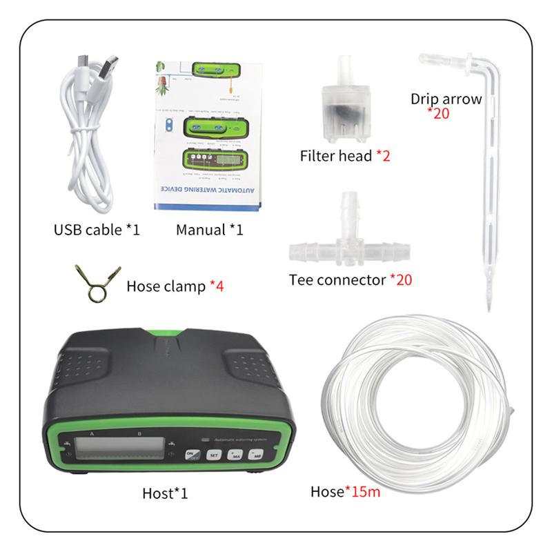 

Автоматический двойной насос для полива, комплект для 20 горшечных растений, система капельного орошения, программируемый таймер полива на 30 дней