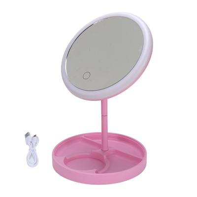 Makeup Mirror with Lighting Stepless Dimming 3 Colors Lighted Vanity Mirror 1200mAh USB