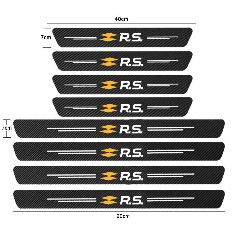 Car Door Sill  Threshold Decal Stickers Cover For Renault Logan Clio Megane Kangoo 1 2 3 4 Captur Espace Twingo Duster Kadjar