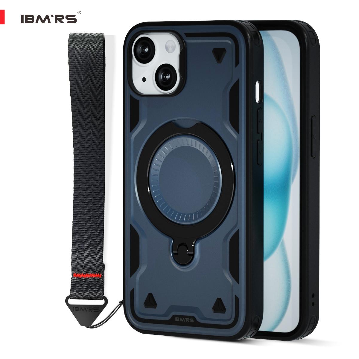 

for Magnetic iPhone 14 Plus Case with Stand & Lanyard | Magsafe Compatible Shockproof Cover | Military-Grade Drop Protection синий