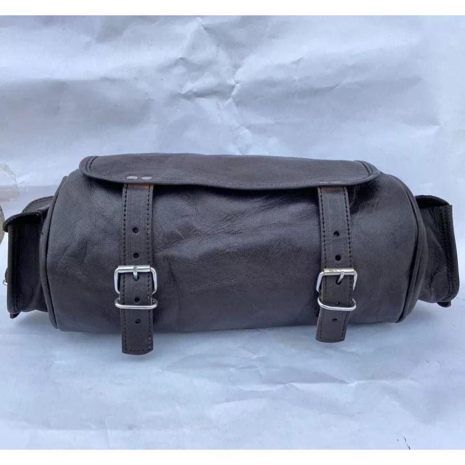 New MOTORCYCLE TOOL BAG MOTORBIKE GENUINE 100% LETAHER TOOL ROLL SADDLE BAG