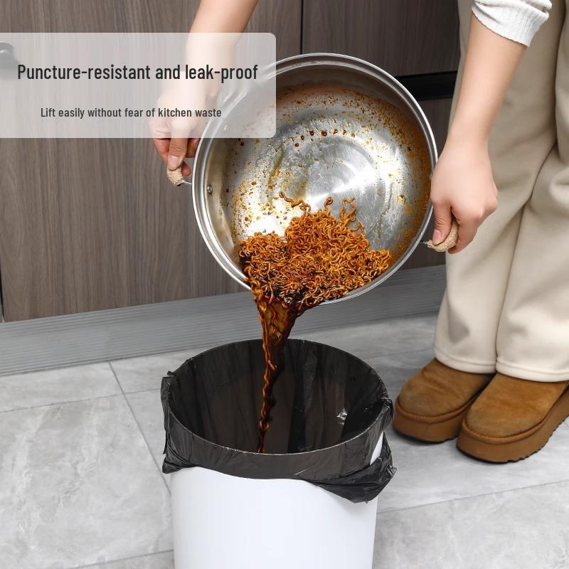 Large Black Disposable Trash Bags - Thick, Economical for Home, Office, or Kitchen Use