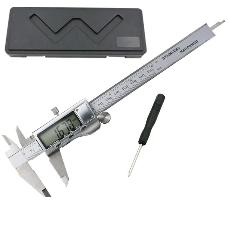 0-150mm Vernier Caliper Stainless Steel/Plastic LCD Digital Caliper 6 Inch Instrument Depth Measuring Tools