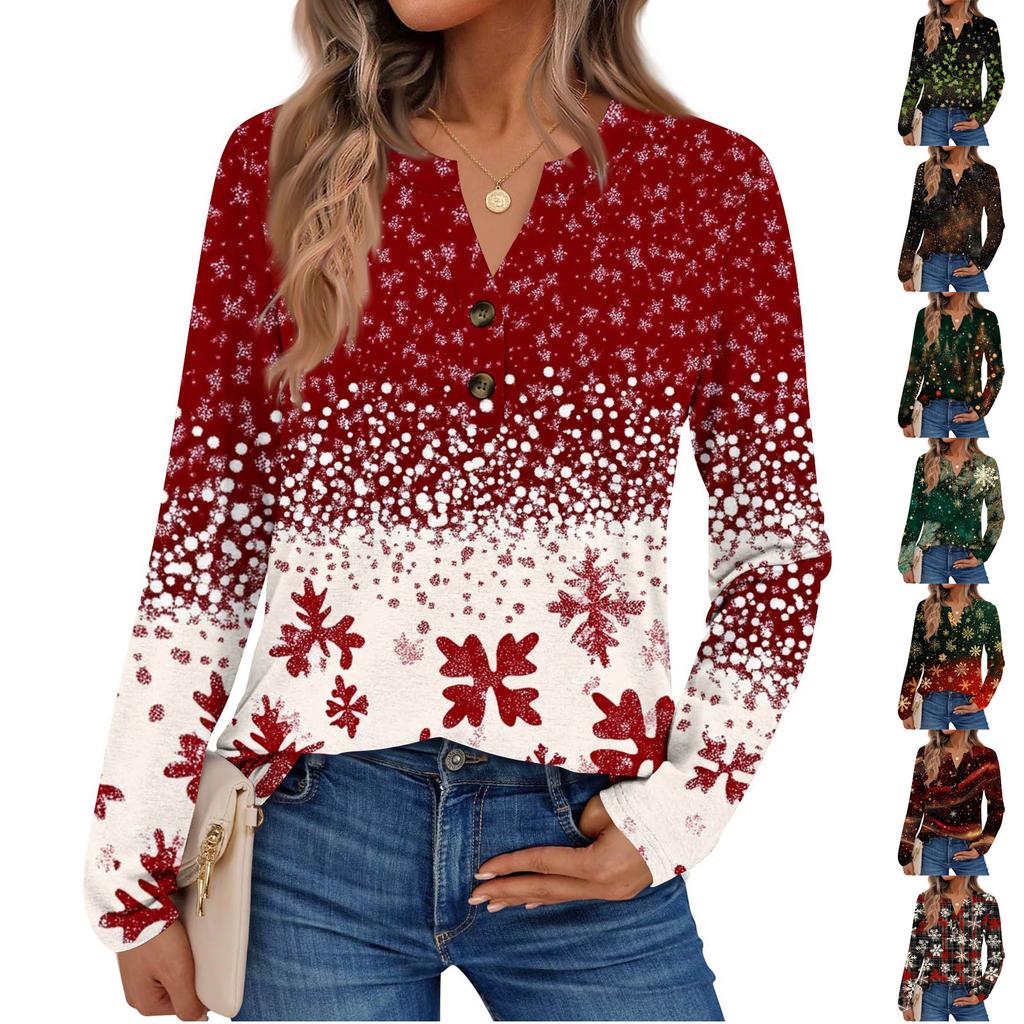 Women's Printed Long Sleeve Shirts Elegant Casual Tops Trendy Shirts Tops