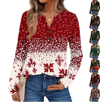 Camisas de Manga Larga Estampadas para Mujer Tops Casuales Elegantes Camisas de Moda Tops