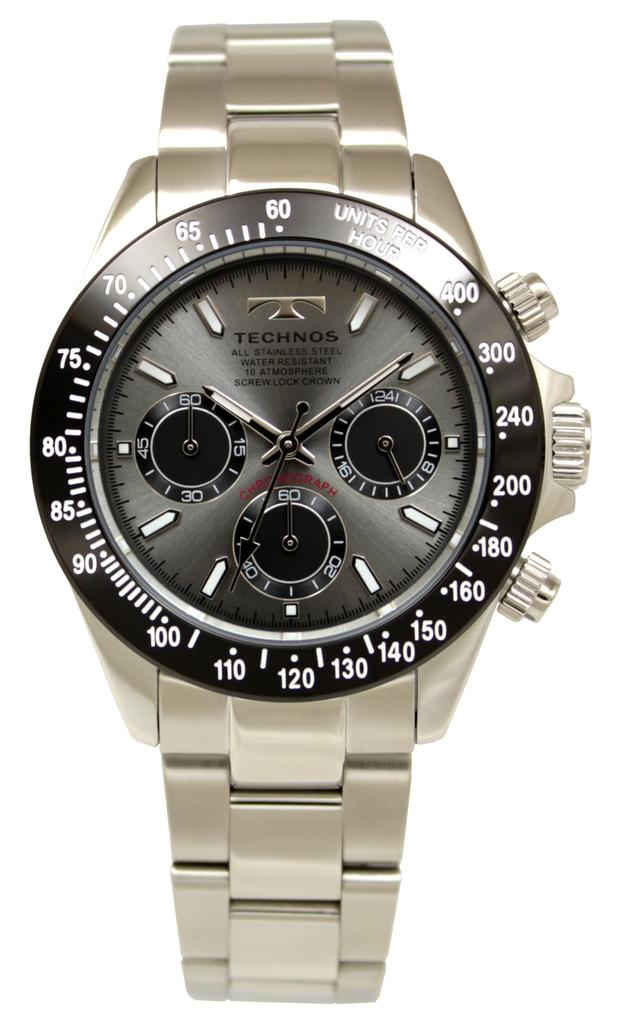 Chronograph Watch 10 ATM Water Resistant T4C02BE Silver [Technos] Men's