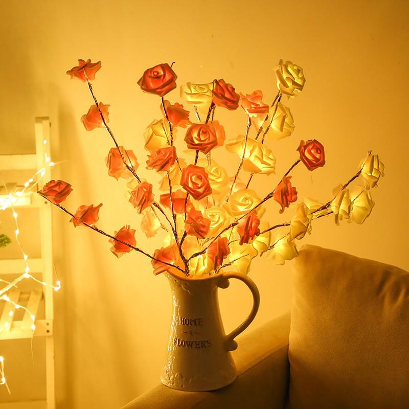 LED String Branch & Holiday Lights - Flashing Room & Vase Decor