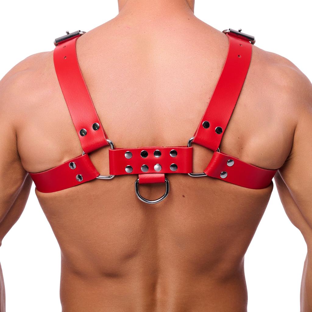 Harnais en cuir Buckle Rouge - The Red Harness - Harnais Homme