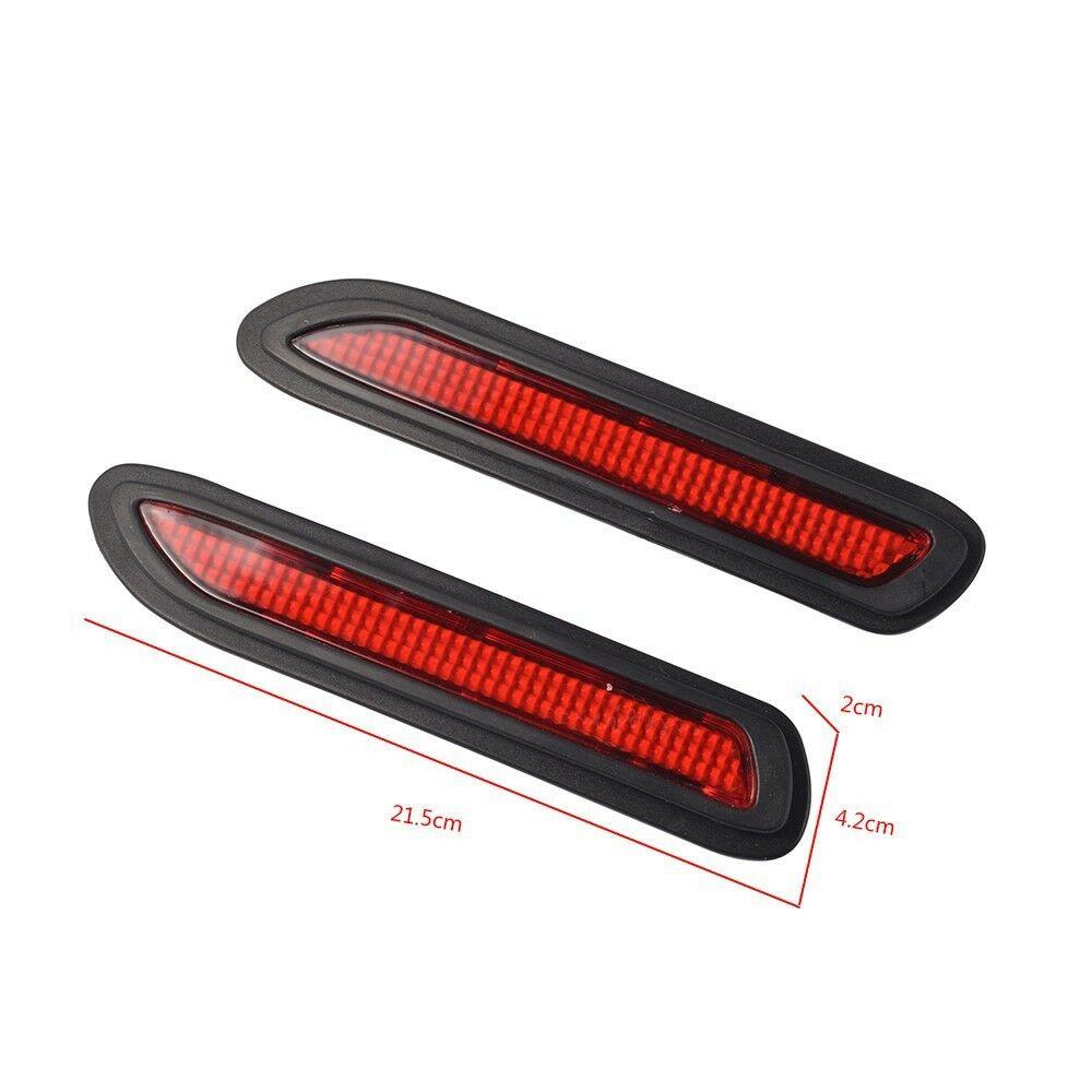 2x Car Rear Bumper Drving Braking lighting Red LED Reflectors Warning Tail Lamps