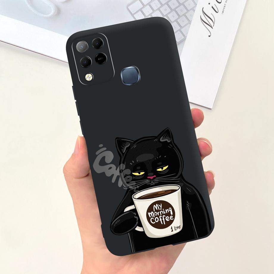Für Infinix X689F X689 Hülle Infinix Hot 11 G37 Hot 10S NFC 10T Coque Funda Weiches Silikon Kamera Geschützt Schwarze Katze Weltraummann