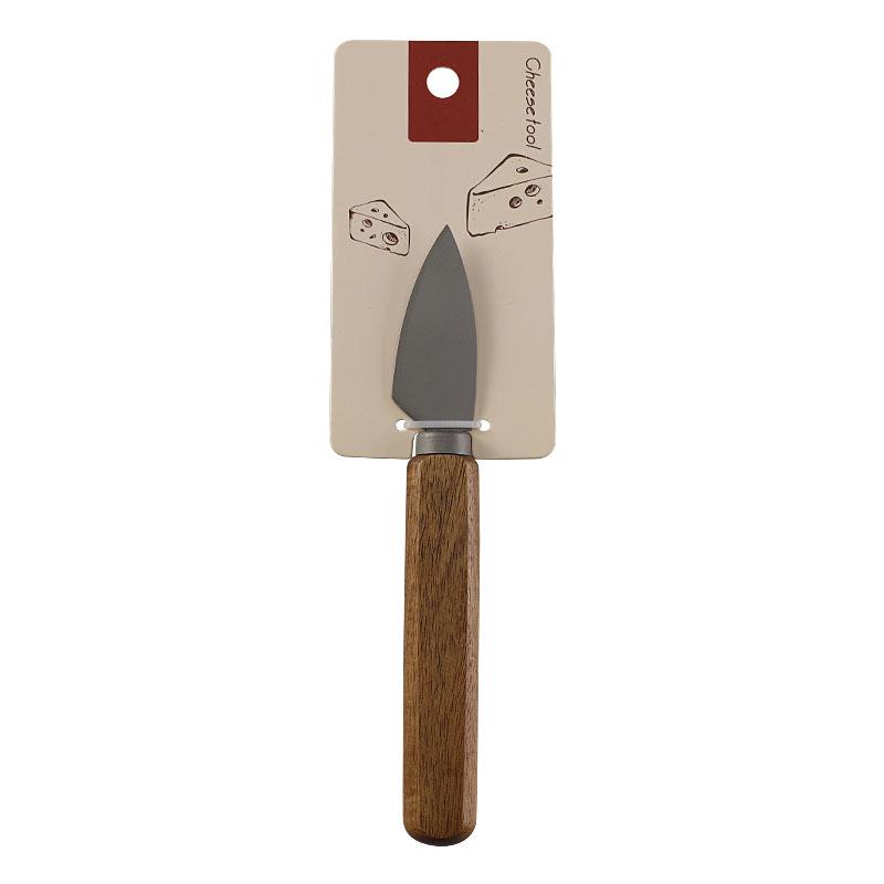 Käsemesser-Set aus Edelstahl mit Titanbeschichtung und Griffen aus Akazienholz (Enthält Butterspachtel, Steakmesser und Gabeln)