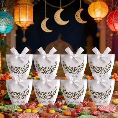 10-40 Stück Ramadan Geschenkboxen Eid Party Gastgeschenktüten für die Feier des orientalischen Feiertags Süßigkeiten-Verpackung